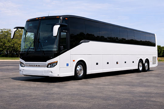 56-passenger charter bus available for charter in Rexburg, ID